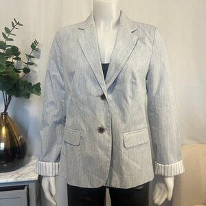 Pure Alfred Sung Long Sleeve 2 Button Closure Blazer Grey Colour Size Medium